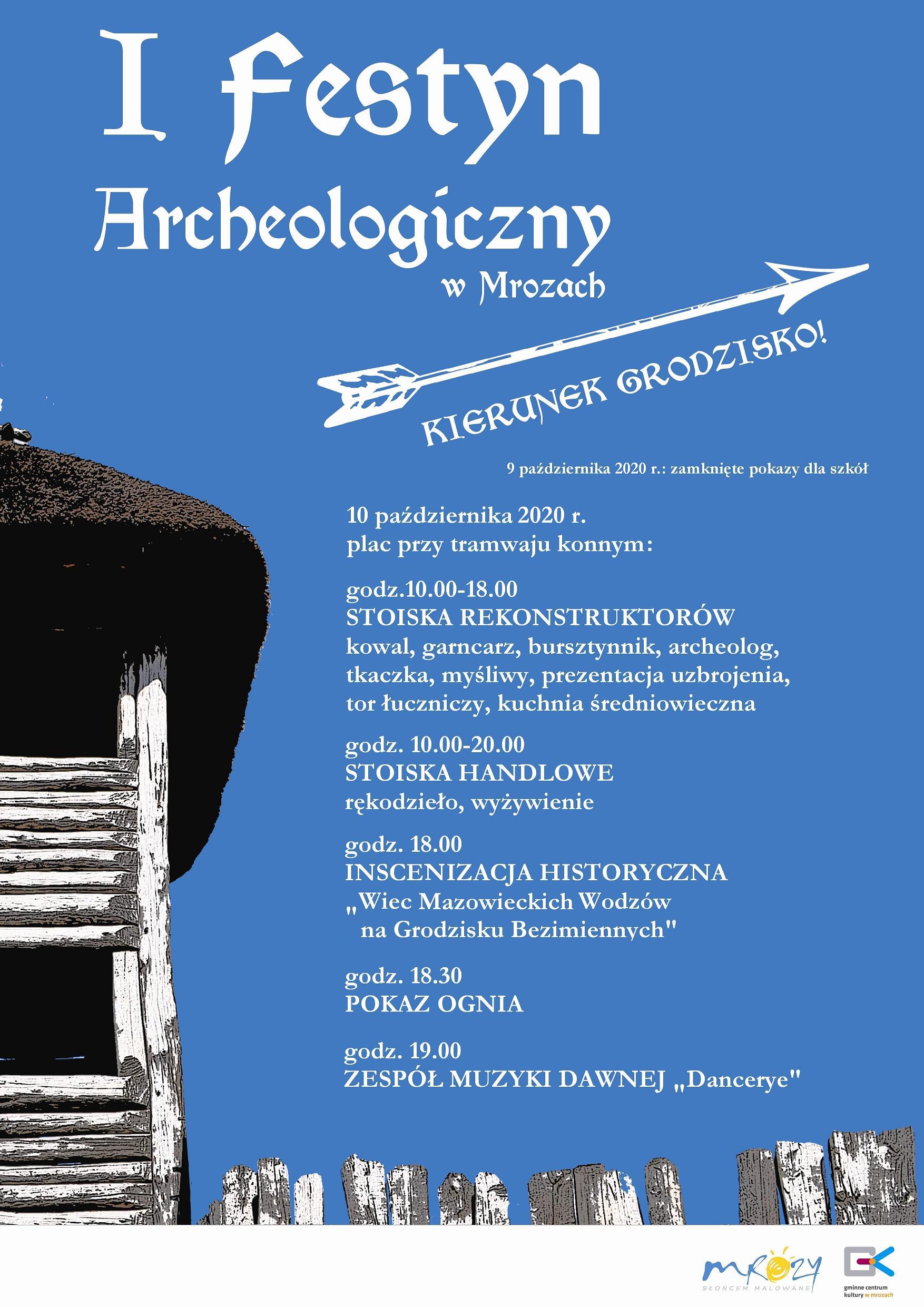 I Festyn archeologiczny Mrozy - plakat